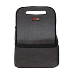 Gray insulated lunch bag on a white background