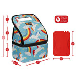 Lunch box with unicorn design and dimensions